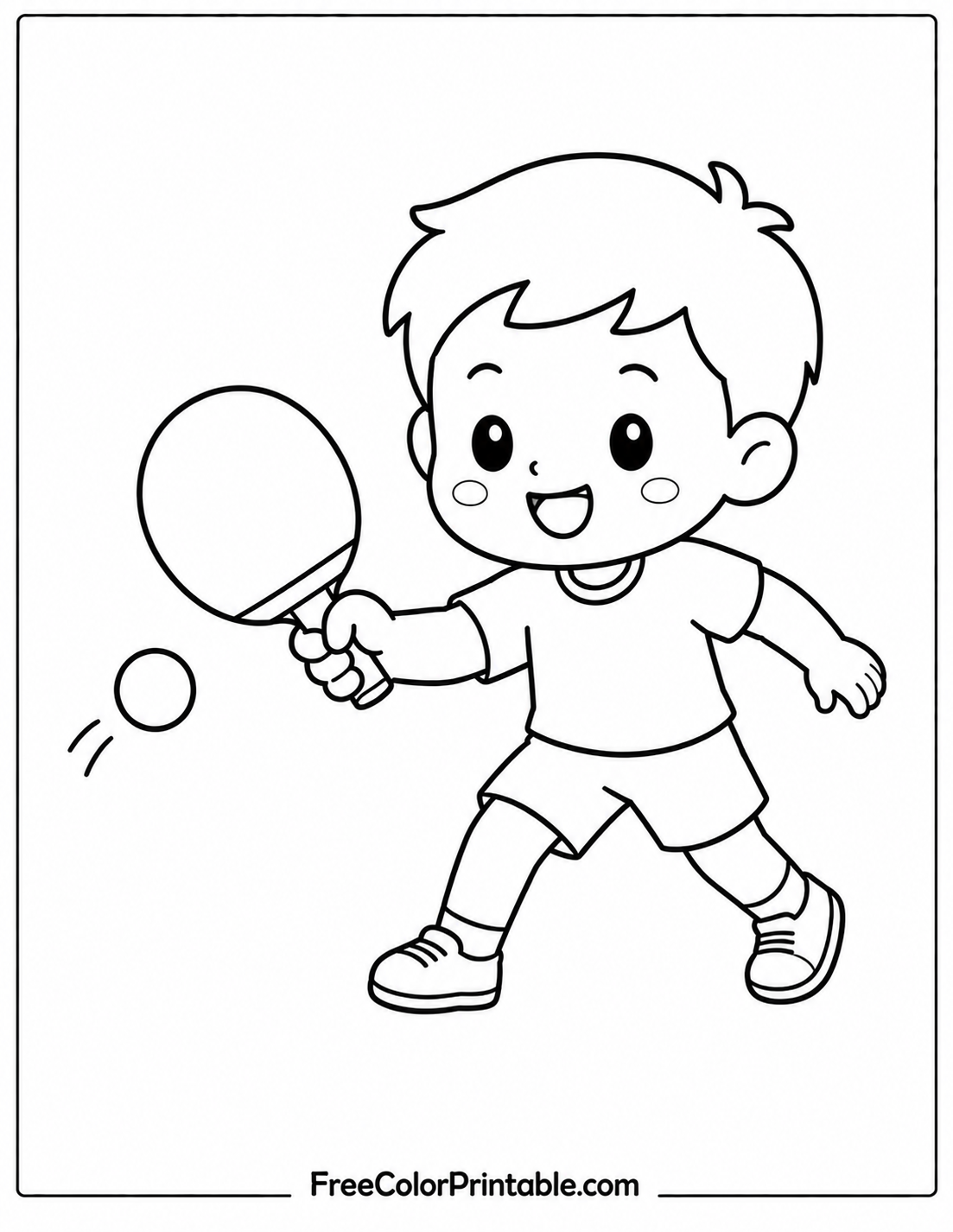 Table tennis Coloring Page — Free Printable — free printable coloring page